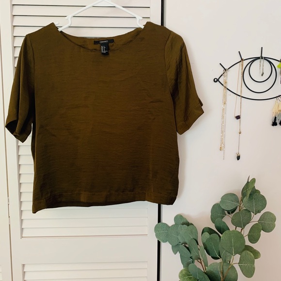 F21 | Olive green blouse - Picture 1 of 3